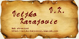 Veljko Karajović vizit kartica